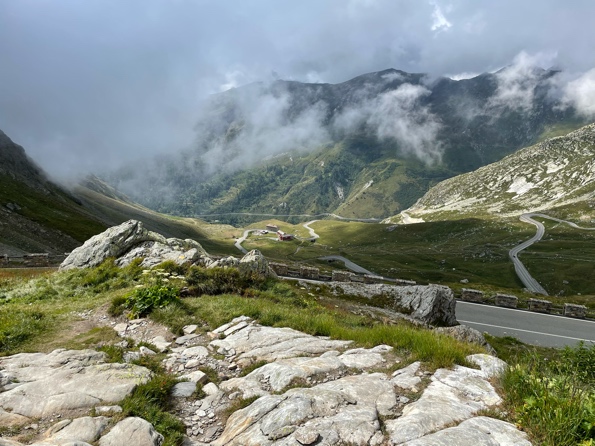 A view down the mountain