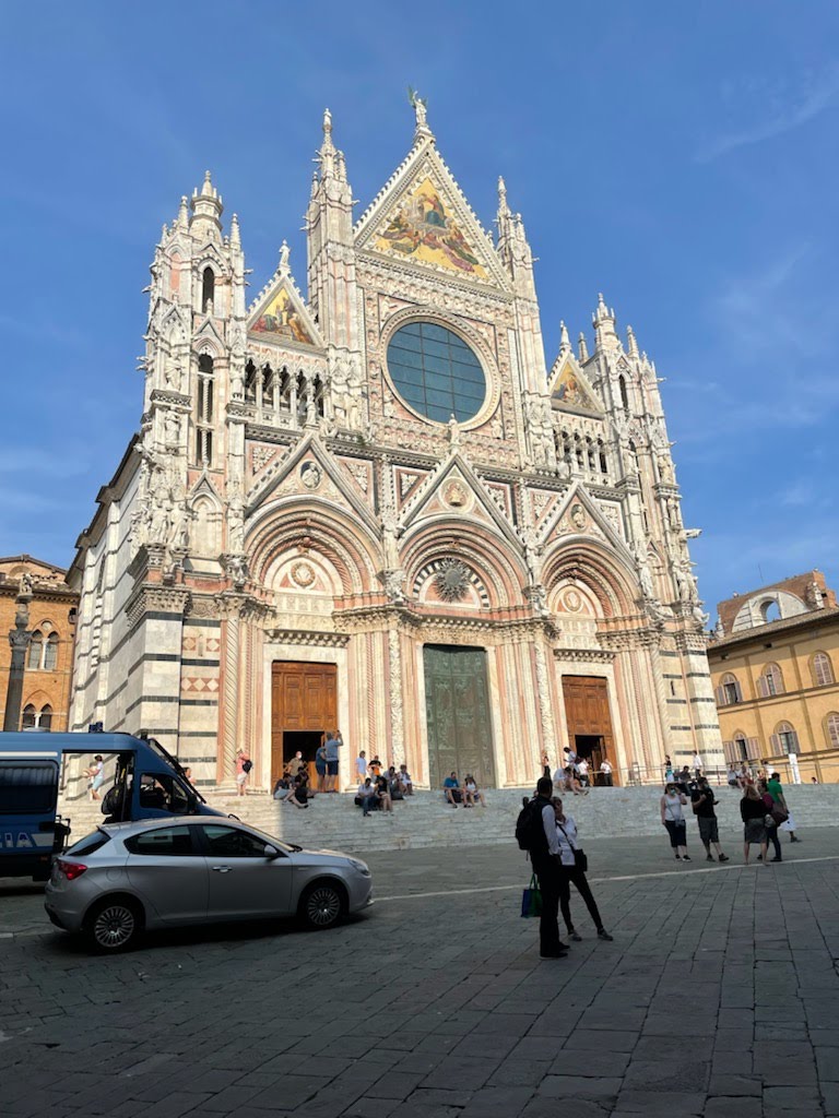 Cars, people, and church